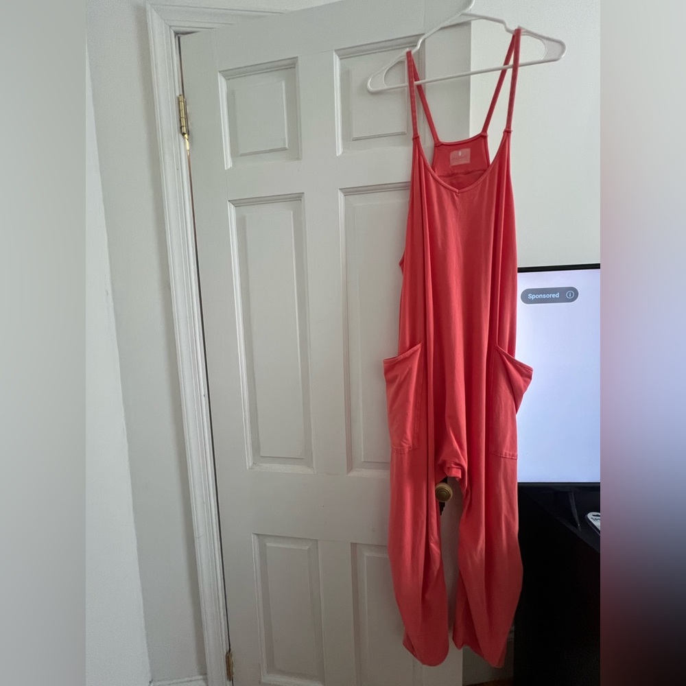 Free People Movement Hot Shot Onesie, Scarlet, Large, EUC